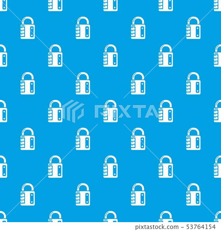Lock system pattern vector seamless blue - Stock Illustration [53764154 ...