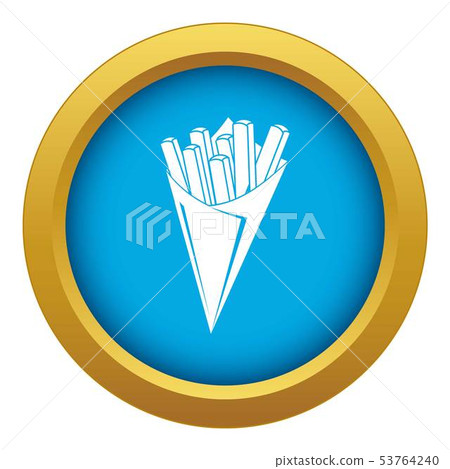 French fries icon blue vector isolated 53764240
