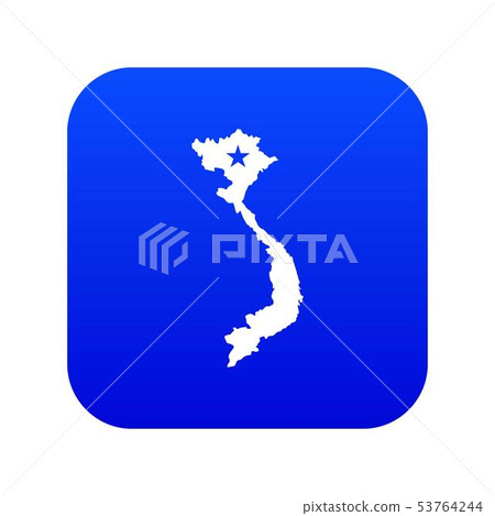 Vietnam map icon digital blue Vietnam map icon digital blue 53764244