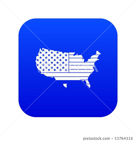 American map icon digital blue - Stock Illustration [53764318] - PIXTA