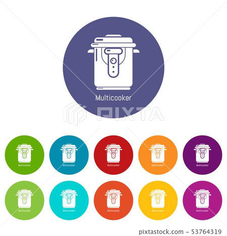 Multi cooker icons set vector color - Stock Illustration [53764319] - PIXTA