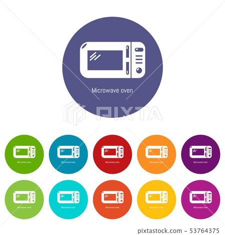 Microwave icons set vector color 53764375