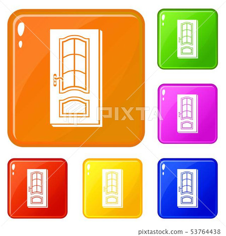 Vertical door icons set vector color 53764438