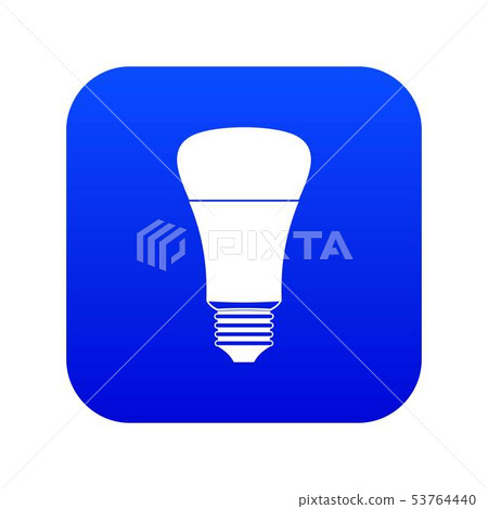 Led bulb icon digital blue Led bulb icon digital blue 53764440