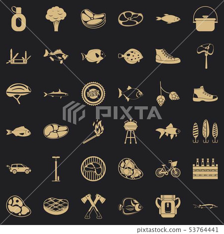 Beer icons set, simple style Beer icons set, simple style 53764441
