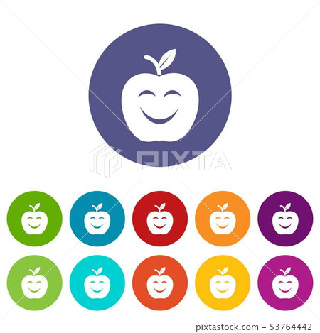 Smile apple icons set vector color Smile apple icons set vector color 53764442