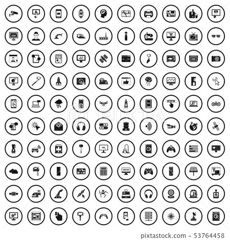 100 software icons set in simple style 100 software icons set in simple style 53764458