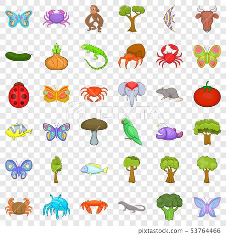 Live nature icons set, cartoon style 53764466