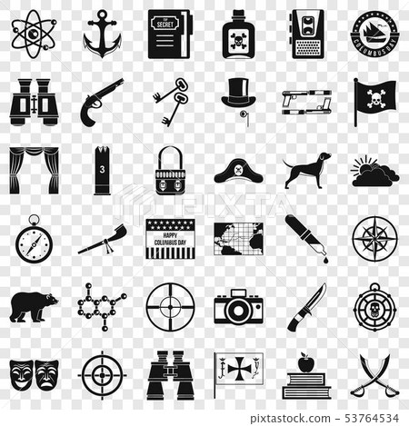 Travel in nature icons set, simple style 53764534