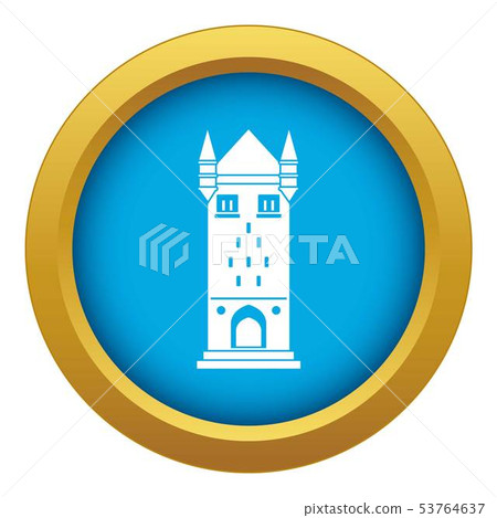 Castle tower icon blue vector isolated - Stock Illustration [53764637 ...