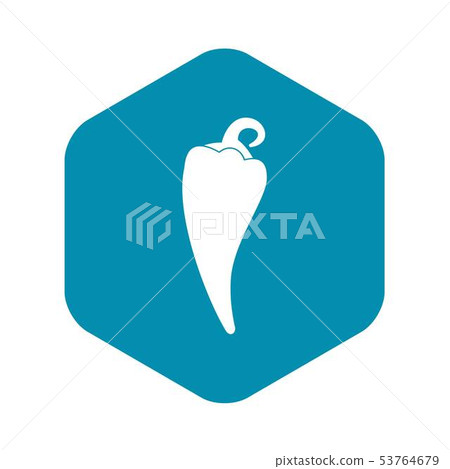 Hot chili pepper icon, simple style Hot chili pepper icon, simple style 53764679