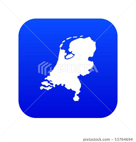 Holland map icon digital blue 53764694