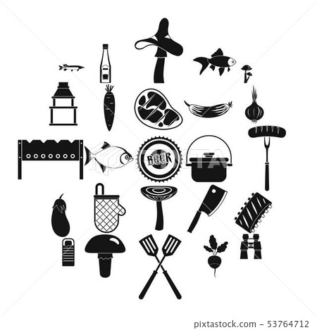 Picker icons set, simple style 53764712