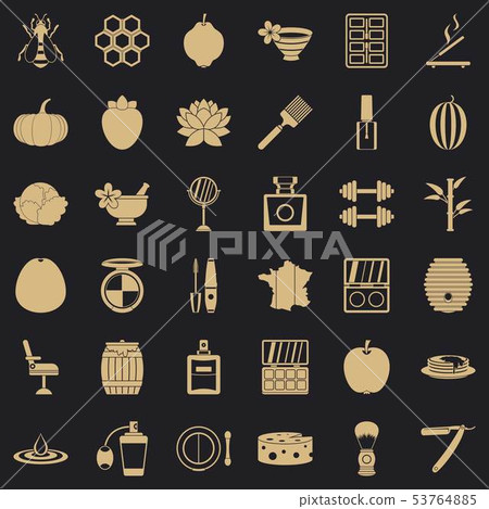 Cosmetic product icons set, simple style Cosmetic product icons set, simple style 53764885