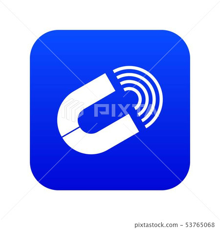 Horseshoe magnet icon digital blue 53765068