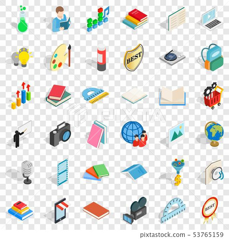 Book icons set, isometric style 53765159
