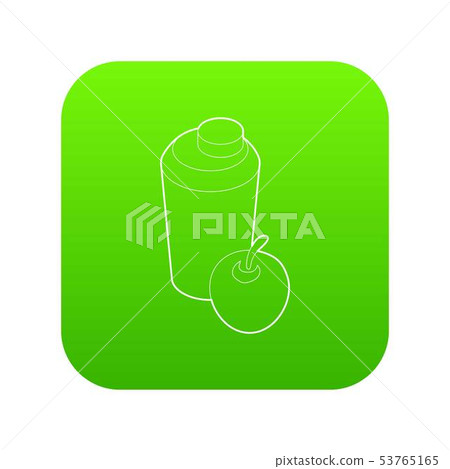 Glass of water and apple icon, outline style Glass of water and apple icon, outline style 53765165