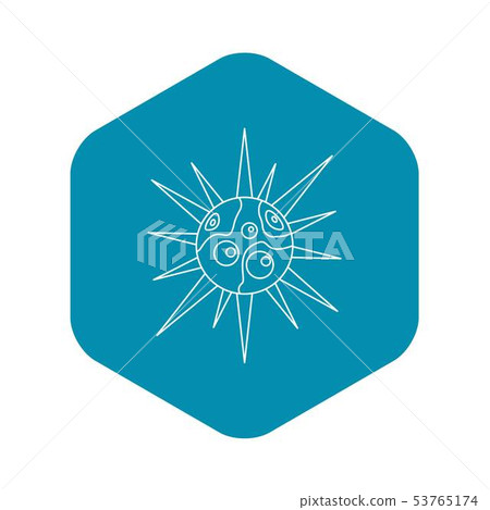 Round cell virus icon, outline style 53765174