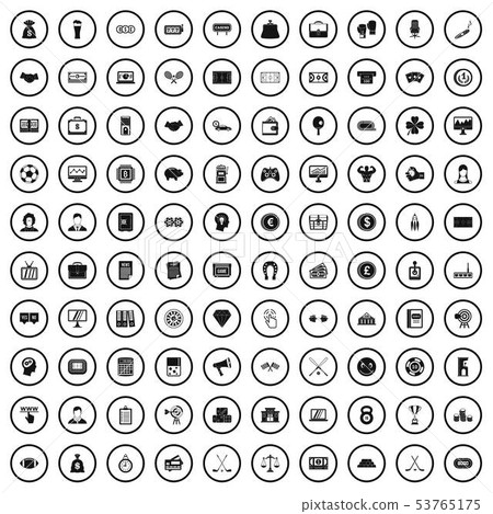 100 sweepstakes icons set, simple style - Stock Illustration [53765175 ...