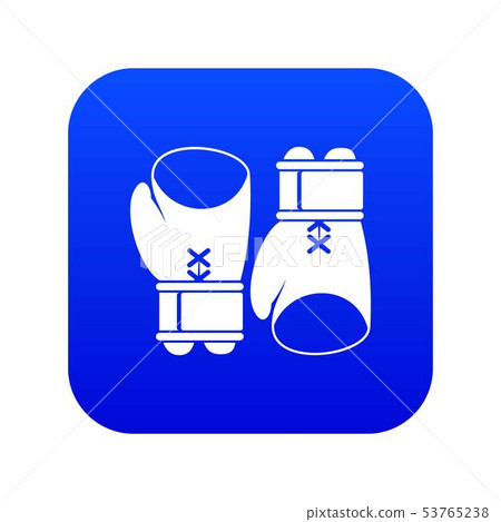 Boxing gloves icon digital blue - Stock Illustration [53765238] - PIXTA