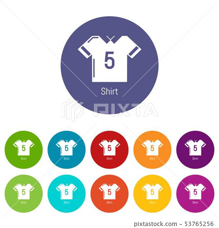 Football shirt icons set vector color 53765256