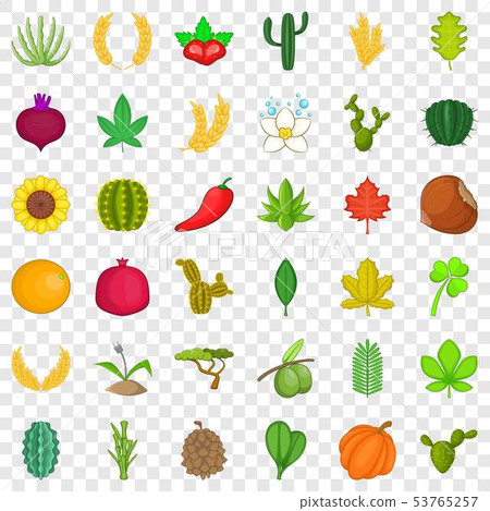 Botany icons set, cartoon style 53765257