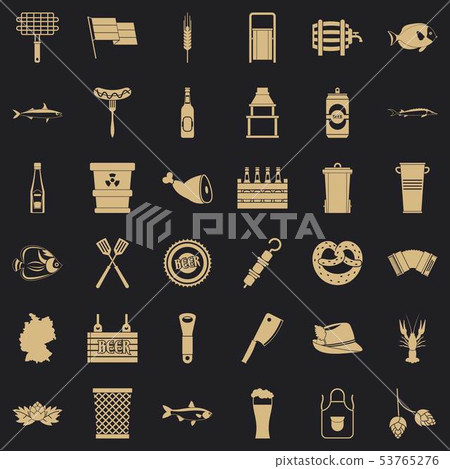 Cold drink icons set, simple style Cold drink icons set, simple style 53765276