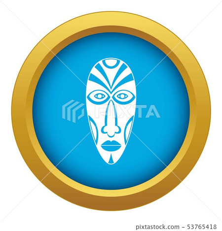 African mask icon blue vector isolated African mask icon blue vector isolated 53765418