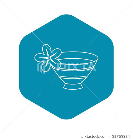 Bowl with water for spa icon, outline style Bowl with water for spa icon, outline style 53765584