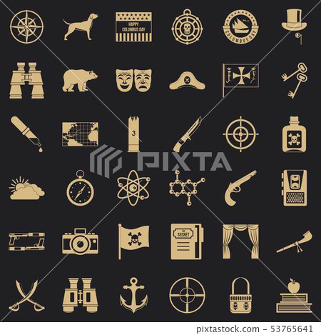 Adventure icons set, simple style - Stock Illustration [53765641] - PIXTA