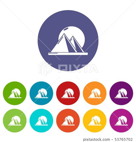 Pyramid egypt icons set vector color - Stock Illustration [53765702 ...