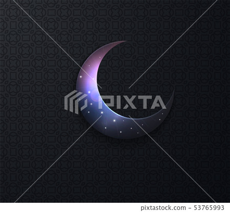 Arabic ramadan on black backgroun Moon stars 53765993