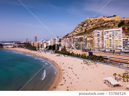 Sand beach and city Alicante 53766526