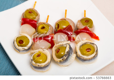 Appetizers with anchovies and vegetables Appetizers with anchovies and vegetables 53766663