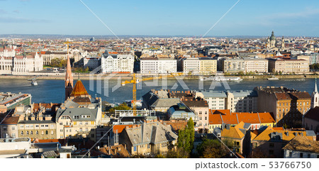 Old town Budapest with historical buildings and Danube Old town Budapest with historical buildings and Danube 53766750