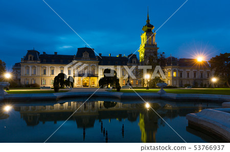 Night Festetics Palace is historical landmark of Keszthely in Hungary Night Festetics Palace is historical landmark of Keszthely in Hungary 53766937