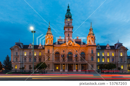 Gyor City Hall in twilight Gyor City Hall in twilight 53767203