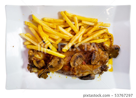 Pork knuckle with mushrooms 53767297