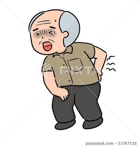 vector of elder man got backache 53767528