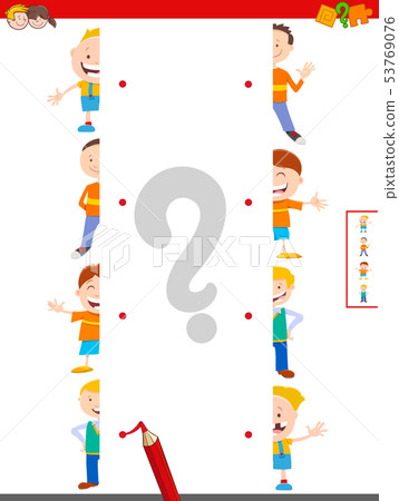 connect halves of kid boys educational game 53769076