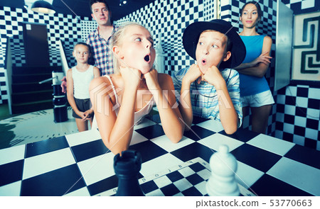 Parents with their children are having fun together 53770663