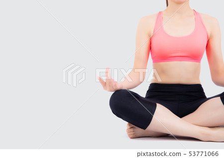 Beautiful portrait young asian woman sitting yoga Beautiful portrait young asian woman sitting yoga 53771066