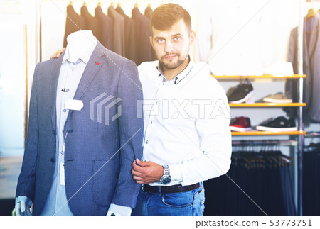 owner guy displaying jacket owner guy displaying jacket 53773751