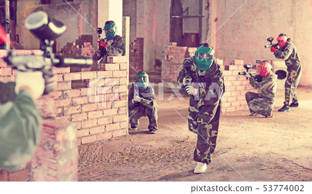 Portrait of player who is targeting in opponents while they are attacking 53774002