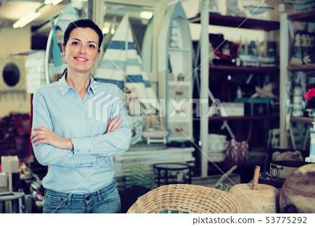 Woman shopping for interior items Woman shopping for interior items 53775292