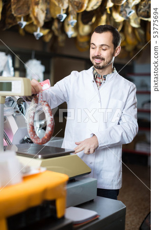 butcher’s, shop, scales 53775694