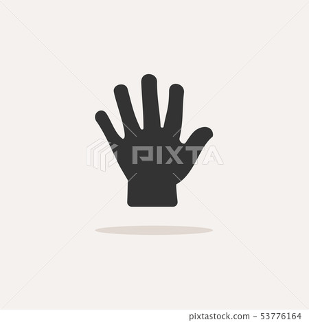 Body senses tact. Hand icon with shadow 53776164