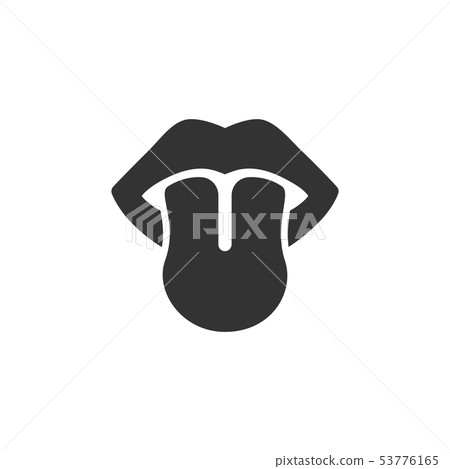 Body senses taste. Tongue icon Body senses taste. Tongue icon 53776165