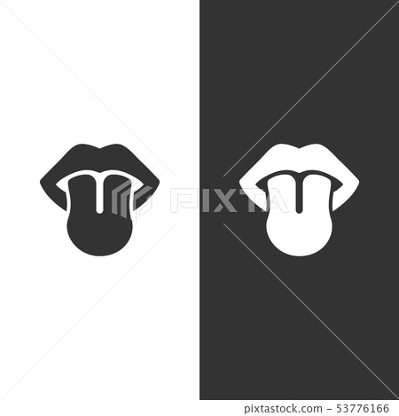 Body senses taste. Tongue icon Body senses taste. Tongue icon 53776166