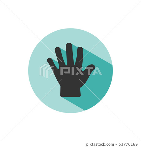 Body senses tact. Hand icon with shade  53776169
